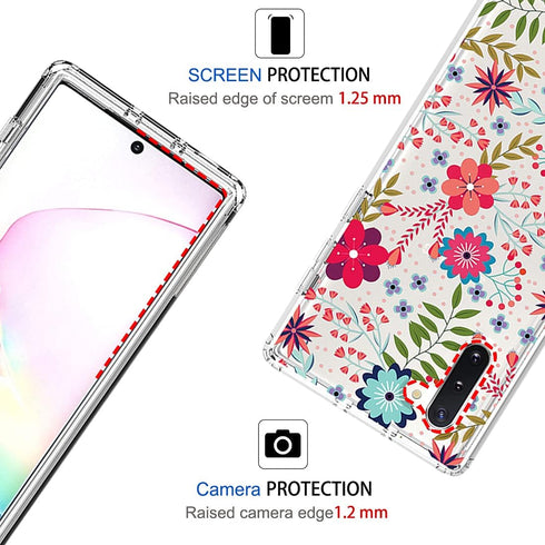 Case for Galaxy Note 10 5G, for Samsung Note 10 Clear Case for Girls, Soft TPU 360 Full Body Shockproof Hybrid Bumper Crystal Clear Phone Case Cov...