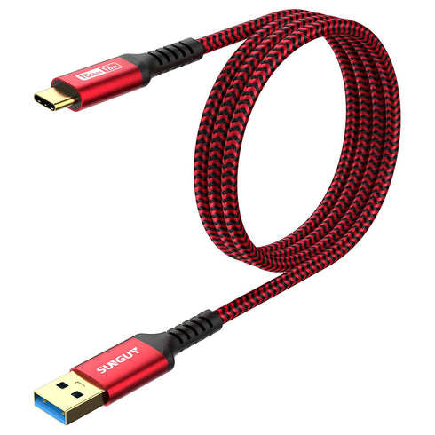 SUNGUY USB C Cable 3FT, 10Gbps USB C 3.1 Gen2 USB A to C Data Cable 3A Fast Charging Compatible with iPhone 15/15 Pro Max, Samsung Galaxy S23 S22 ...