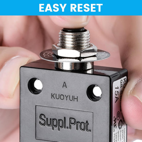 Push Button Circuit Breaker 15 Amp, Briidea Fuse Tester Manual Reset 32V, Low voltage Protection...