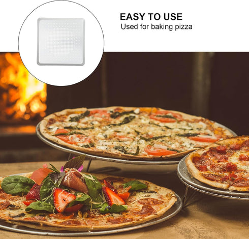 Luxshiny Mini Pizza Pan Pizza Bakeware Pizza Pan Baking Tray, Baking Sheet Pans Square Pizza Baking Pans with Holes for Home Baking (9 inch) 9 Inc...