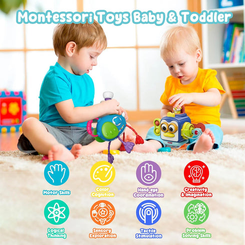 Montessori Toys for 1 Year Old, Travel Activities Busy Cube, Baby Sensory Toys, Early Educational Toys Gift for 12 18 Month, Baby Boy Girl Gifts S...