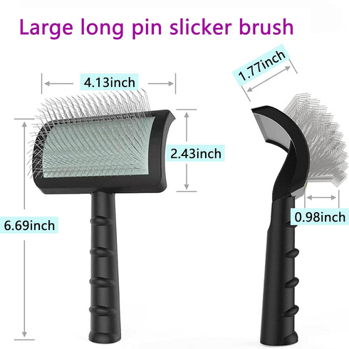 Large Slicker Brush for Dogs,Cats,Extra Long Pin Shedding Brush for Long Haired Dog,Cat, Pet Grooming Wire Brush for Thick Undercoat Curly Hair,25...