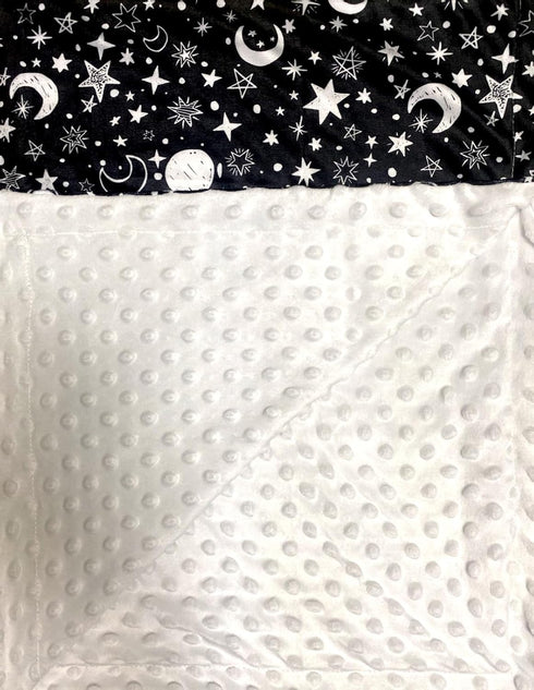 Baby Blanket for Girls Boys Black Moon Star Minky Super Soft Double Layer Receiving Blanket with Dotted Backing for Newborns Nursery Stroller Rece...