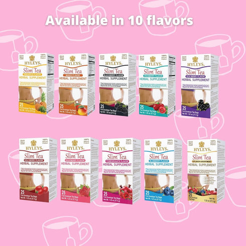 Hyleys Slim Tea Raspberry Flavor - Weight Loss Herbal Supplement Cleanse and Detox - 25 Tea Bags (1 Pack)...