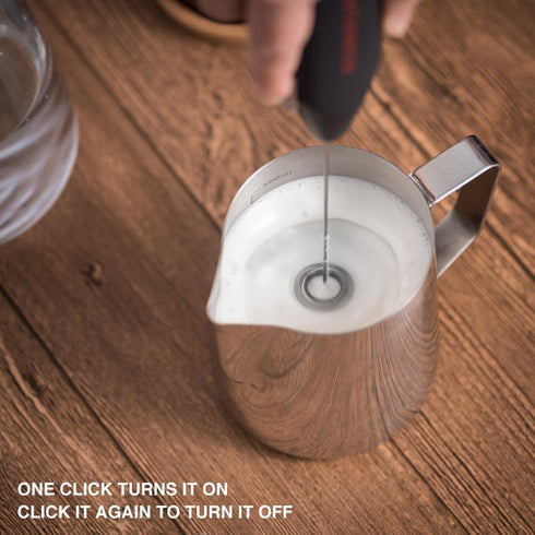 Electric Milk Frother Drink Mixer ROMAUNT Handheld Electric Battery Operated Frother Coffee Stainless Steel Foam Maker Perfect for Espresso, Latte...