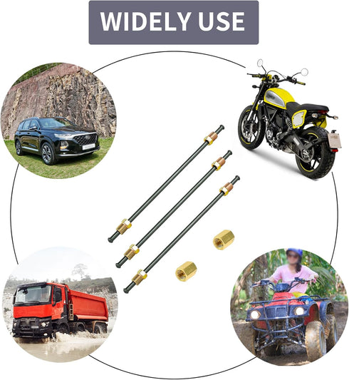 MuHize 3/16 Brake Lines - PVF Coated Brake Line with fittings, Brake Line Tubings with Bubble Flared Ends and Unions,10 Inches Inverted Bubble Fla...