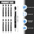 8 Pcs Blue Ink Inspirational Pens for Women Quotes Pen Metal Ballpoint Pen with Stylus tips for Office Gift (Black)...