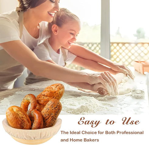 4 Pcs Banneton Bread Proofing Basket Linen Cloth Liners, 10 Inch Baking Dough Basket Cover Round and Oval Linen Sourdough Proofing Banneton Cloth ...