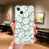 Aesthetic Sage Green Trippy Smile Face Case Compatible with iPhone 14 Plus, Cute Pastel Smile Face Case for iPhone 14 Plus for Teens Women Men, Tr...
