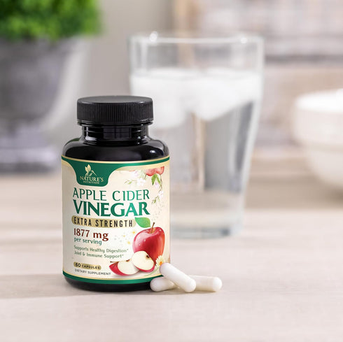 Apple Cider Vinegar Capsules 1877mg - Extra Strength Detox & Cleanse with Vitamin D & Zinc - Premium ACV Pills with Joint Natural Digestion & Immu...