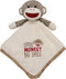 Baby Starters Plush 14 inch Snuggle Buddy with Embroidery and Satin, Sock Monkey Blanket and Toy, Tan...