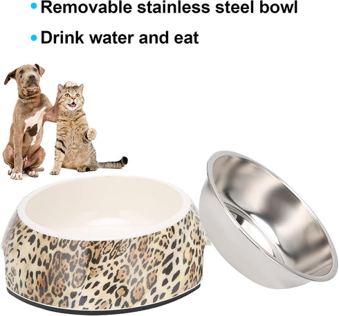 Pet Feeding Bowl, 14cm/5.5in Stainless Steel Dog Bowls Double Wall Dog Food and Water Bowl with Rubber Base for Small Medium Sized Dogs or Cats(S)...