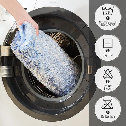 TECHMILLY Super Soft Shaggy Bathroom Rugs, Absorbent Thick Non Slip Microfiber Bath Rugs, Quick Dry Machine Washable Bath Mat for Bathroom Floor, ...