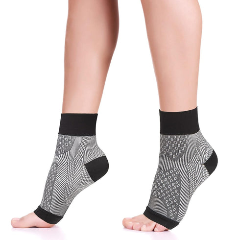 Plantar Fasciitis Compression Socks for Women & Men - Best Ankle Compression Sleeve, Provides Arch Support & Heel Pain Relief (Large)...