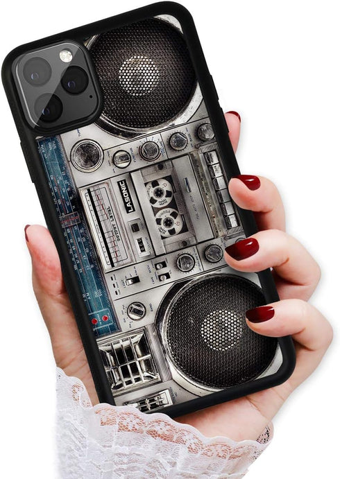 for iPhone 11 Pro Max, Art Design Soft Back Case Phone Cover, HOT12236 Old Boom Box...