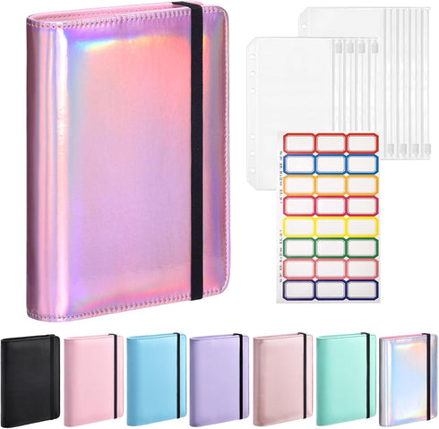 A6 Refillable Notebook Binder, PU Leather Budget Binder with Cash Envelopes, Loose Leaf Personal Organizer Binder Cover, Money Organizer for Cash ...