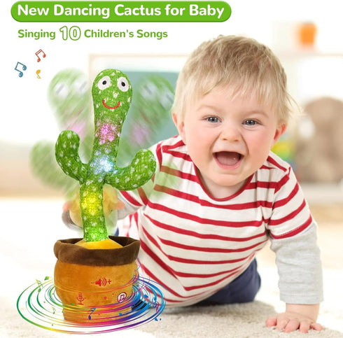 Emoin Dancing Cactus Talking Cactus Toy, Cactus Baby Toy Singing Children's Song+Box,Mimicking Cactus Recording &Repeating What You Say,Electronic...
