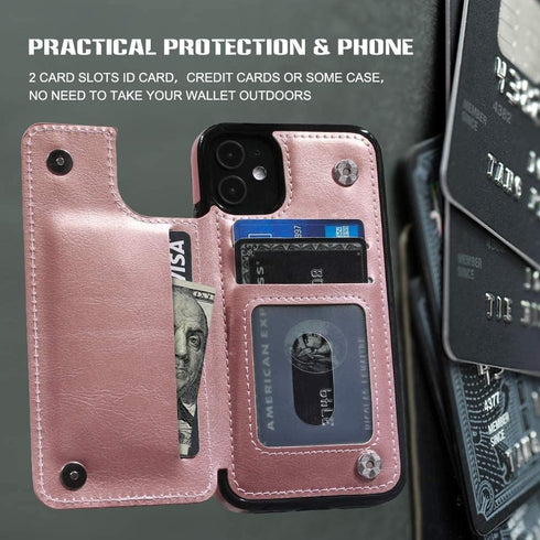 MIDOLA Wallet Case for iPhone 11 with Card Holder Cover Cell Phone Leather Protective Purse 6.1 Inch Rosegold...
