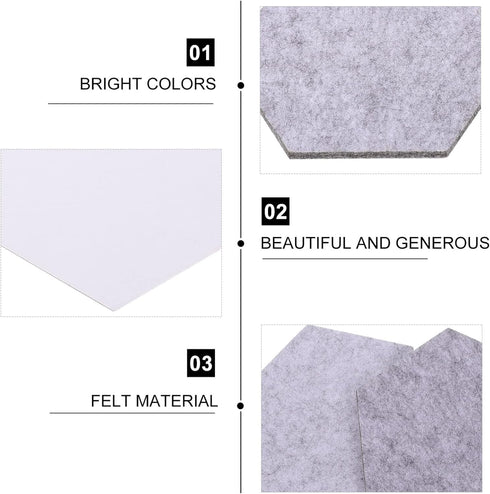 MAGICLULU 12 Pcs Felt Backdrop Wall Sticker White Pegboard Pink Frame Office Bulletin Board Notice Boards for Office Bulletin Board Paper Black Bu...