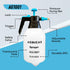 0.5 Gallon Hand Pump Sprayer, 2L Pressure Garden Sprayer, Handheld Weed Sprayer with Adjustable Brass Nozzle, Pump Mister, Lawn and Garden Care, W...