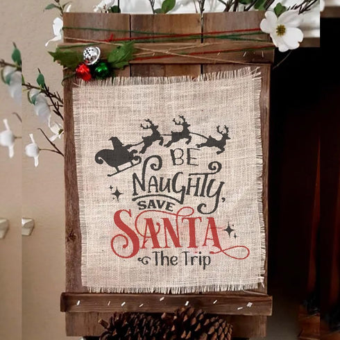 Silk Screen Stencil – DIY Adhesive Stencils Reusable - Merry Christmas Stencil - Mesh Transfers Stencils for Crafts, Wood Signs & More (Fun Christ...