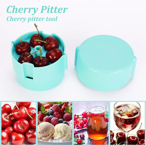 Cherry Pitter - Portable Cherry Pitter Corer Tool, Pits up to 6 Cherries at Once, Dishwasher Safe, ABS Construction, Blue...