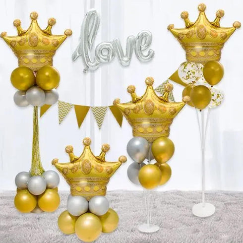 NpeyBeicuelq 4Pcs Gold Crown Foil Balloons Decorations.Wedding Bridal Shower Marriage Engagement Party Supplies (Gold)...
