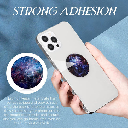 Weewooday 24 Pieces Metal Plates for Phone Magnet Car Magnetic Holder Cradle with Adhesive Mount for Magnetic Mounts Tablet, 12 Rectangle and 12 R...