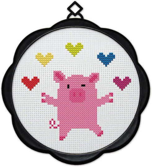 Maydear Cross Stitch Kits Stamped Full Range of Embroidery Starter Kits for Beginners DIY 11CT 3 Strands -… (A Little Pig)...