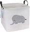LANGYASHAN Square Storage Baskets Waterproof Canvas Children Laundry Nursery Hamper for Shelves Gift Baskets Toy Organizer Room Decor (Elephant)...