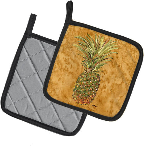 Caroline's Treasures 8654PTHD Pineapple Pair of Pot Holders Kitchen Heat Resistant Pot Holders Sets Oven Hot Pads for Cooking Baking BBQ, 7 1/2 x ...