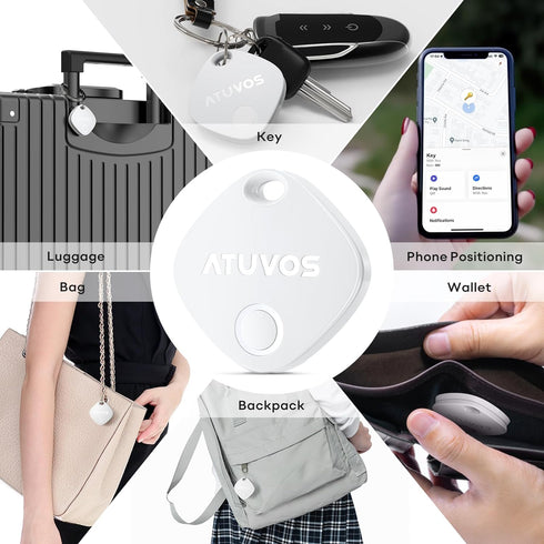 ATUVOS Smart Bluetooth Air Tracker 1 Pack, Keys Finder Works with Apple Find My (iOS only), Item Locator for Keys, Wallets, Bags, Luggage, Suitcas...