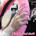 SEG Direct Furry Car Steering Wheel Cover with Fluffy Gear Shift Cover Soft Warm Non-Slip Car Decoration for Women Girls 2 PCS Set, Pink...