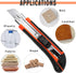 3-Pack Box Cutter Utility Knife, Box Cutter Retractable Ultra Sharp Blade and Anti-Slip Rubber Handle, Box Cutter Knife Exacto Knife for Cutting L...