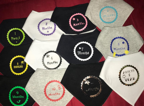 Maiwa Black White Cotton Bandana Snap Drool Bibs for Baby Girls Boys for Drooling eating Teething for 12 Pack...