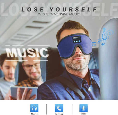 Sleep Headphones, 3D Bluetooth Sleep Mask, LIGHTIMETUNNEL Washable Sleeping Headphones with Ultra Thin Stereo Speakers Microphone Hands Free for I...