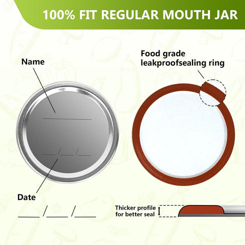 DSJIFGEW 52Pcs Premium Canning Lids, Rings for Regular Mouth Mason Jars - Food Grade Split-Type Metal Canning Kerr Jar Ball Lids...