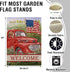 Welcome Summer American Red Truck 4th of July Decorative House Flag, Garden Yard Lawn Patriotic America Dog Outside Decor, USA Spring Home Outdoor...