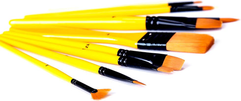 Exerz Artist Paint Brush 10pcs Professional Synthetic hair Brushes in a Travel Case/Perfect for Acrylic Watercolor Gouache & Face Paint - Acrylic...