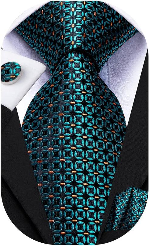Dubulle Mens Paisely Silk Tie for Men Necktie and Pocket Square Set...