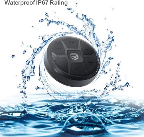 Recoil Waterproof Bluetooth Media Button Steering Wheel Remote Control for Car Bike Motorbike Boat Powersports Compatible iPhone 15 Pro/15 Samsung...
