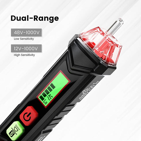 SABER Voltage Tester/Non-Contact Voltage Tester with Dual Range AC 12V-1000V/48V-1000V, Live/Null Wire Tester, Electrical Tester with LCD Display,...