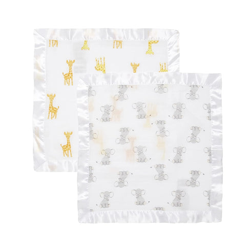 aden + anais Essentials Issie Security Blanket, Super Soft 100% Cotton Muslin, 2 Pack, Safari Babes...