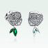 Rose in Bloom Charms Bead for Bracelets and Necklaces 925 Sterling Silver Mom Women's Holiday...