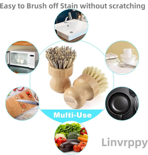 Kitchen Cleaning Scrubbers Set for Washing Cast Iron Pan/Pot?15Pcs Non Scratch Wire Dishcloth,1Pcs Palm Pot Dish Brush...