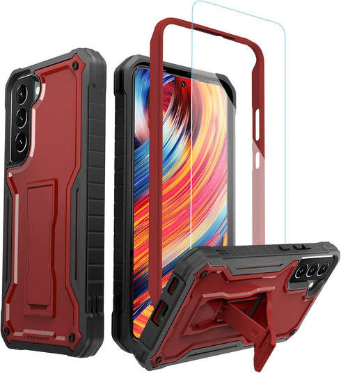 ExoGuard for Samsung Galaxy S22 Plus Case, Rubber Shockproof Heavy Duty Case with Screen Protector for Samsung S22 Plus Phone, Built-in Kickstand ...