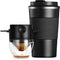 Portable Pour Over Coffee Travel Mug with Reusable Filter, 13oz Stainless Steel Vacuum Thermal Cup, Drip Coffee Tea Cup Maker Set for Camping Trip...