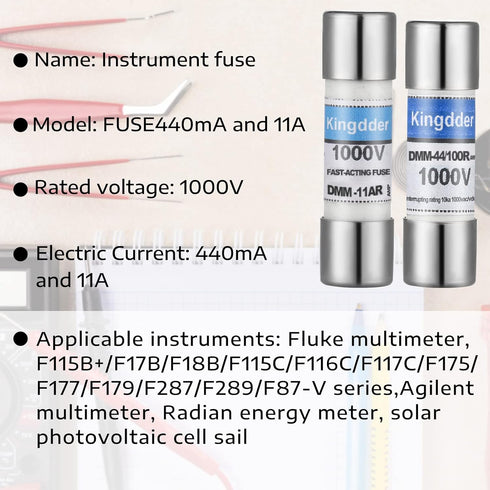 DMM-11A (DMM11) and DMM-44/100 (DMM 44 100) Fast Acting Digital Multimeter Replacement Fuse Compatible with Fluke Multimeters (12)...