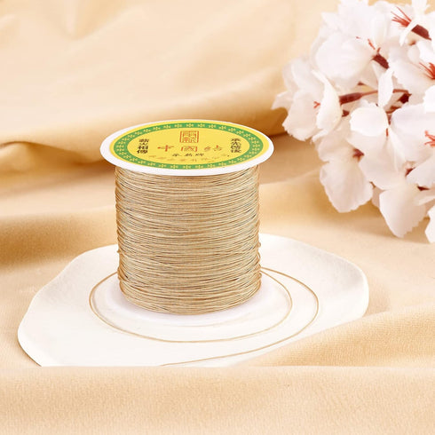 Pandahall 150 Yards Nylon Beading Cord 0.5mm Braided Nylon Thread String Chinese Knotting Cord with Plastic Spool for DIY Craft Jewelry Making (Bu...