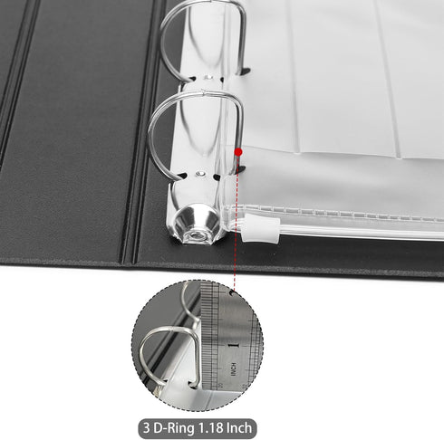 3 Rings Business Check Binder for 3 on a Page Checks, Fit 3 & 9 Holes Check (9"x11 1/4")...